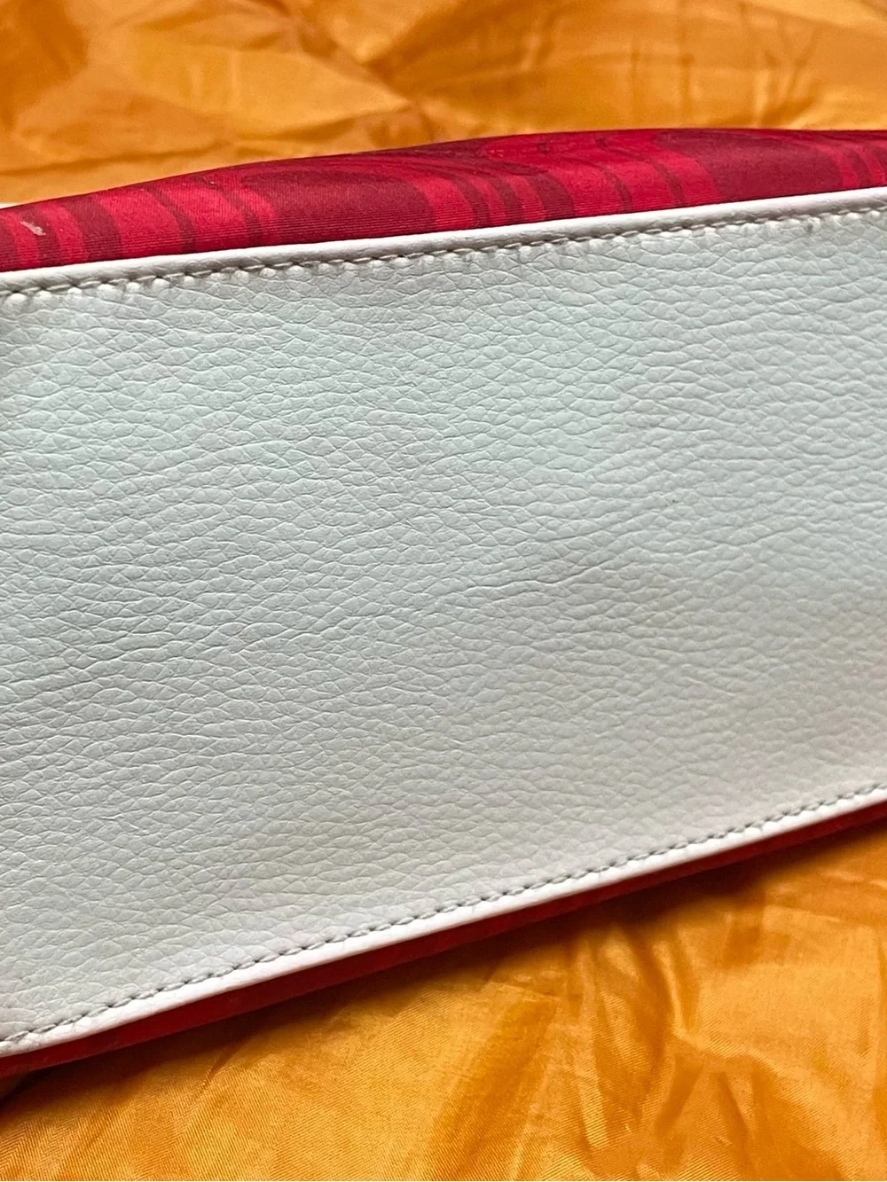 Estee Lauder Red Cosmetic Bag with White Trim